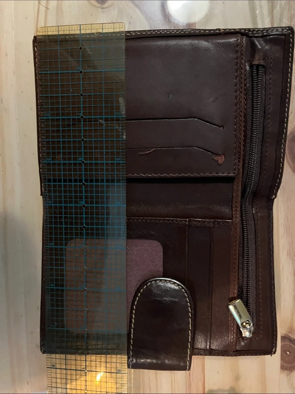 Genuine Leather Women Wallet with Snap Closure * El Corte Inglés - Brown leather